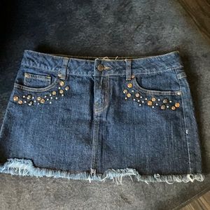 Brand new denim skirt with rhinestones- juniors size 5